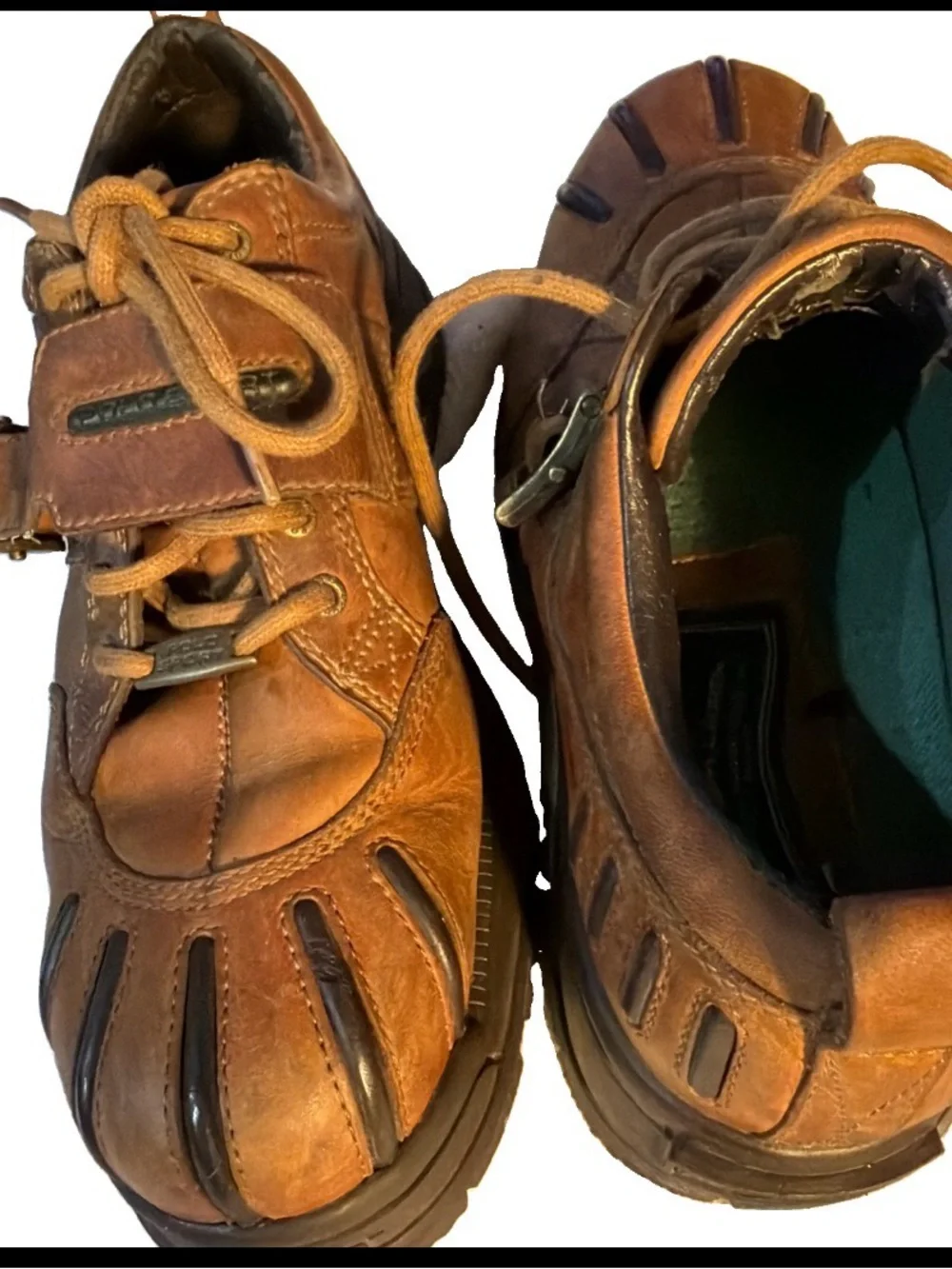 Polo Ralph Lauren Vtg 8B  Brown Leather Casual Strap Shoes